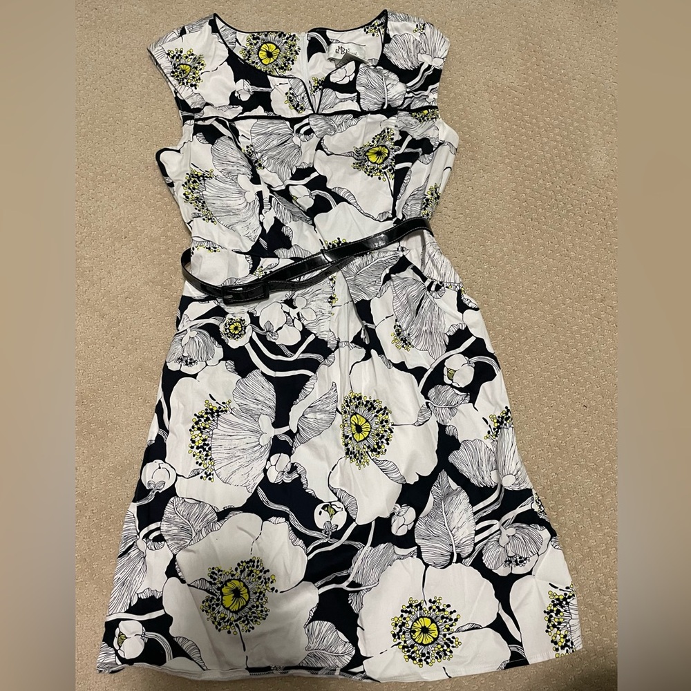 Floral Black and White Dress